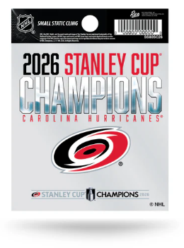 Carolina Hurricanes 2026 Stanley Cup Champions Small Static Cling