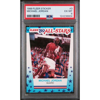 Michael Jordan 1989 Fleer Sticker #3 PSA 6