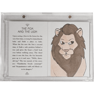 The Fox & The Lion: Aesop's Fable Booklet Card Autographed by Artist J. Hammond