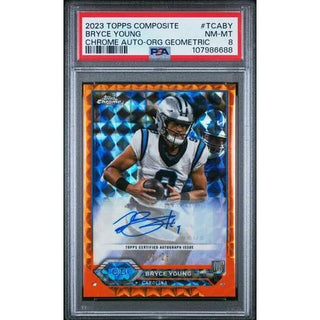 Bryce Young 2023 Topps Composite Topps Chrome Autographs #TCABY PSA 8