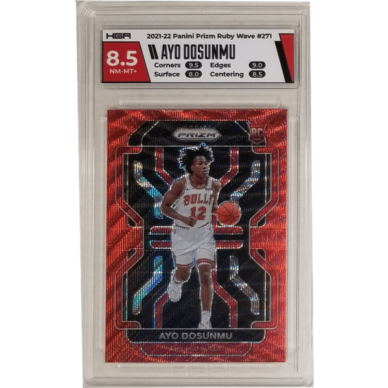 Ayo Dosunmu: 2021-22 Panini Prizm Ruby Wave #271 HGA 8.5