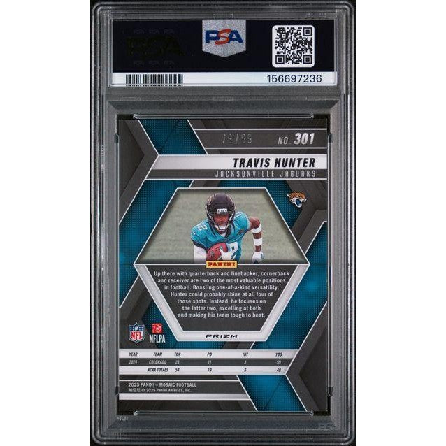 2025 Mosaic Travis Hunter Blue 79/99 #301 PSA 10