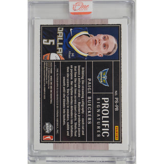 Paige Bueckers 2025 Panini WNBA One and One #PS-PB Prolific Signatures Autograph #07/10 – Limited Edition Signed Card