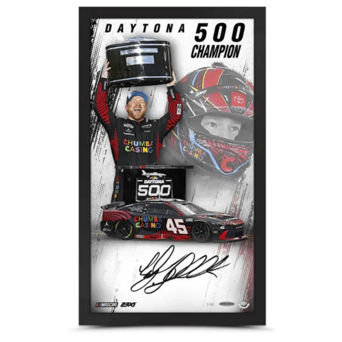Tyler Reddick Framed Autographed "Spotlight Victorious" 10"x18"