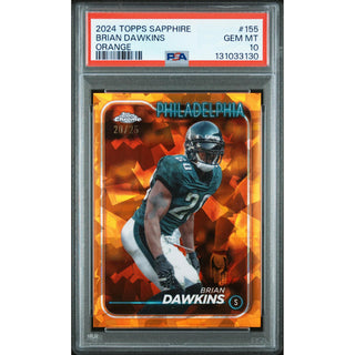 Brian Dawkins 2024 Topps Sapphire Orange #155 – PSA 10