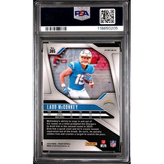 Ladd McConkey 2024 Panini Prizm Lazer #365 PSA 10