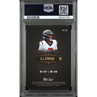 CJ Stroud 2023 Wild Card Matte Black Rookie Edition White Jersey Silver Foil #BCCS – PSA 10