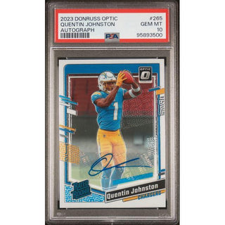 Quentin Johnston 2023 Panini Donruss Optic Autograph #265 – PSA 10