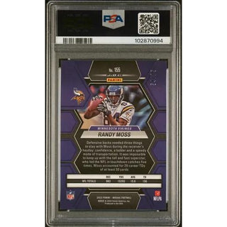 Randy Moss 2023 Panini Mosaic #155 Blue No Huddle PSA 9