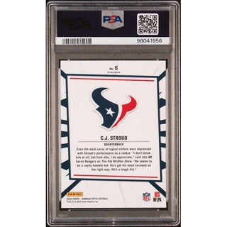 CJ Stroud 2023 Donruss Optic My House! #6 PSA 9