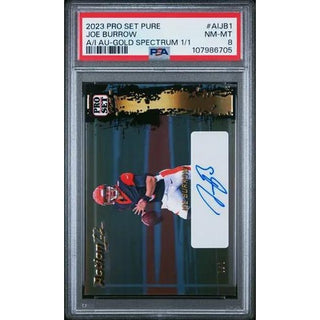 Joe Burrow 2023 Leaf Pro Set Pure Action Ink Autographs #AIJB1 PSA 8