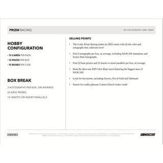 2025 Panini Prizm Racing Hobby Box