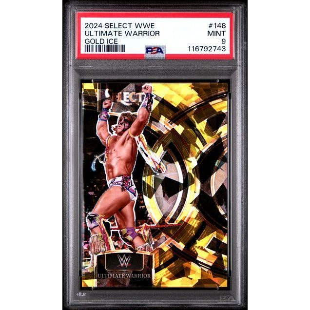 Ultimate Warrior 2024 Select WWE Gold Ice #148 PSA 9