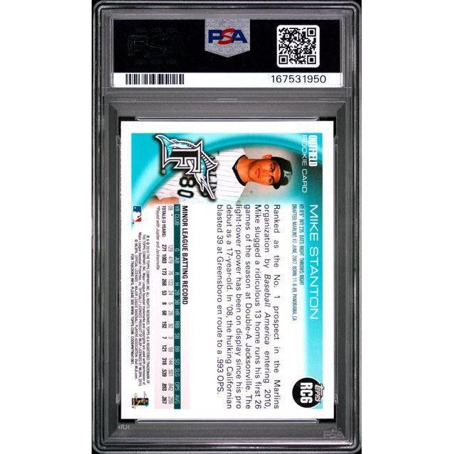 2010 Topps Holiday Factory Set Rookie Bonus #RC6 Mike Stanton Rookie Card PSA 8