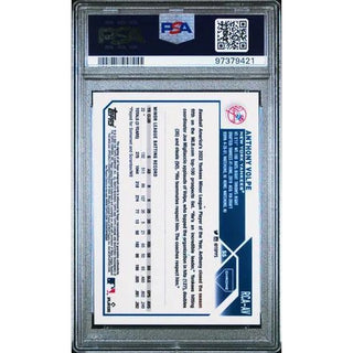Anthony Volpe 2023 Topps Chrome Logofractor Edition Refractor Chrome Autograph Orange Ref. #RCAAV PSA 9