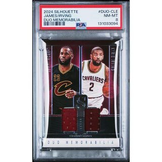 LeBron James / Kyrie Irving 2024 Silhouette Duo Memorabilia #DUO-CLE – PSA 8