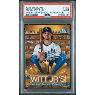 Bobby Witt 2025 Bowman Hobby Stars Gold Refractor #HS8 – PSA 9