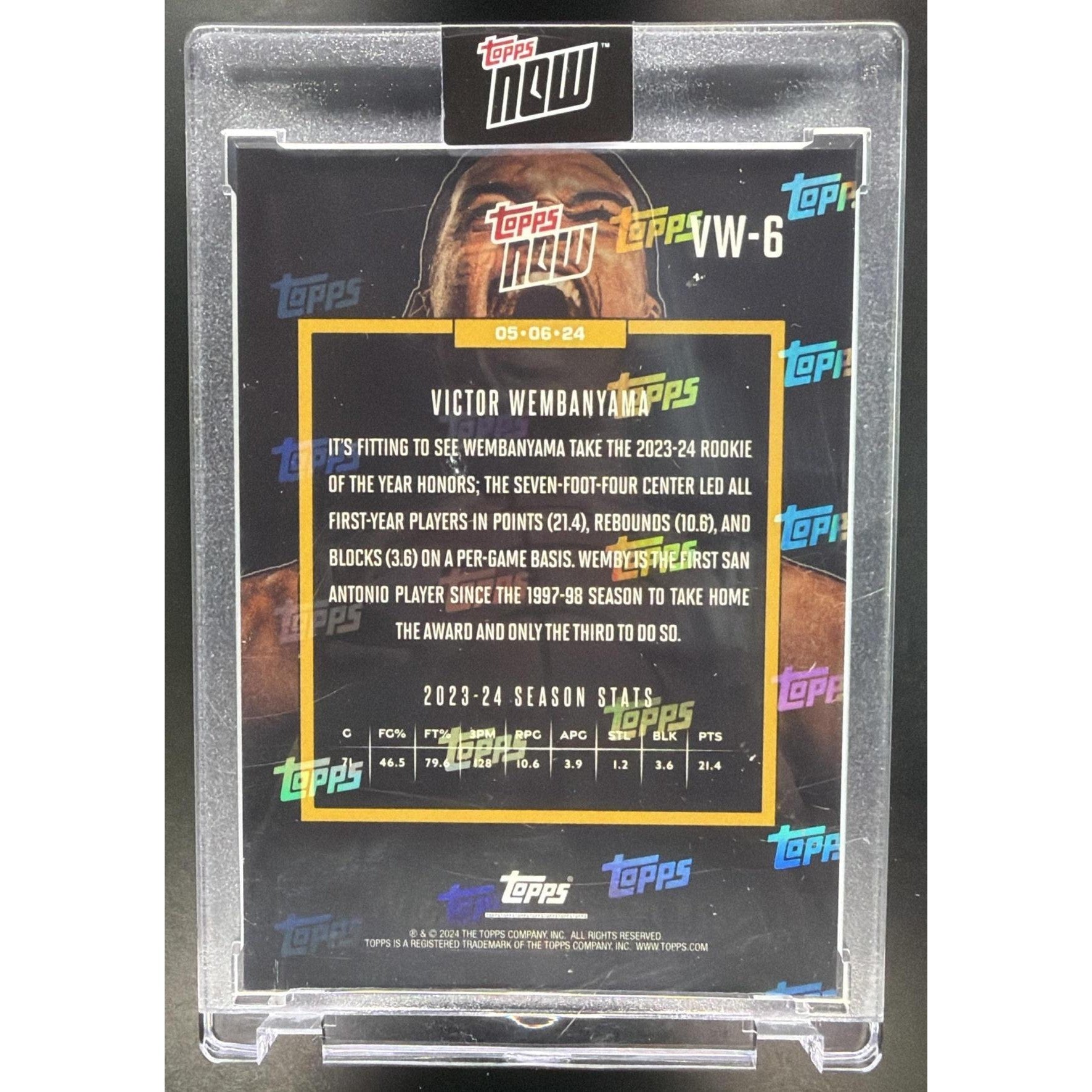 Victor Wembanyama 2023-24 Topps Now #VW-6 RC