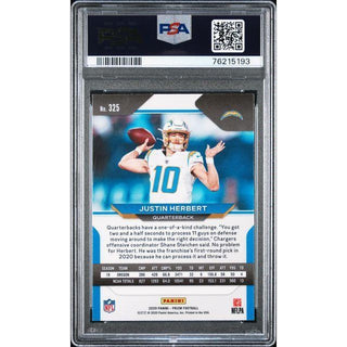 2020 Justin Herbert Panini Prizm #325 PSA 9
