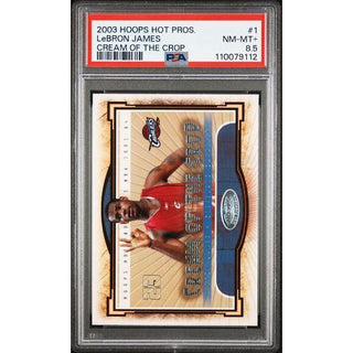 LeBron James 2003 Hoops Hot Pros. Cream Of The Crop #1 PSA 8.5