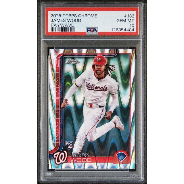 2025 Topps Chrome James Wood Raywave #132 PSA 10