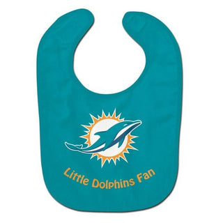 Baby Bib: Miami Dolphins - Little Dolphins Fan - Aqua