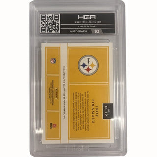 Single Card: Troy Polamalu- Steelers - HGA Graded 9.5 - Autographed
