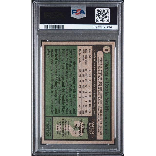 1979 Topps Ozzie Smith #116 PSA 7