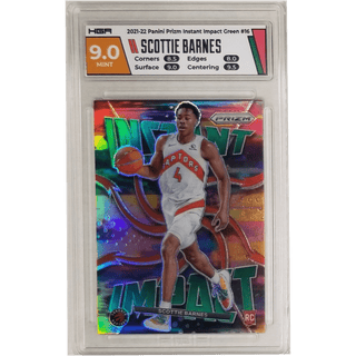 Scottie Barnes: 2021-22 Panini Prizm Instant Impact Green #16 HGA 9.0