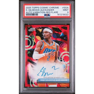 S. Gilgeous-Alexander2025 Topps Cosmic Chrome Auto Variation-Red Flare #SGA PSA 9