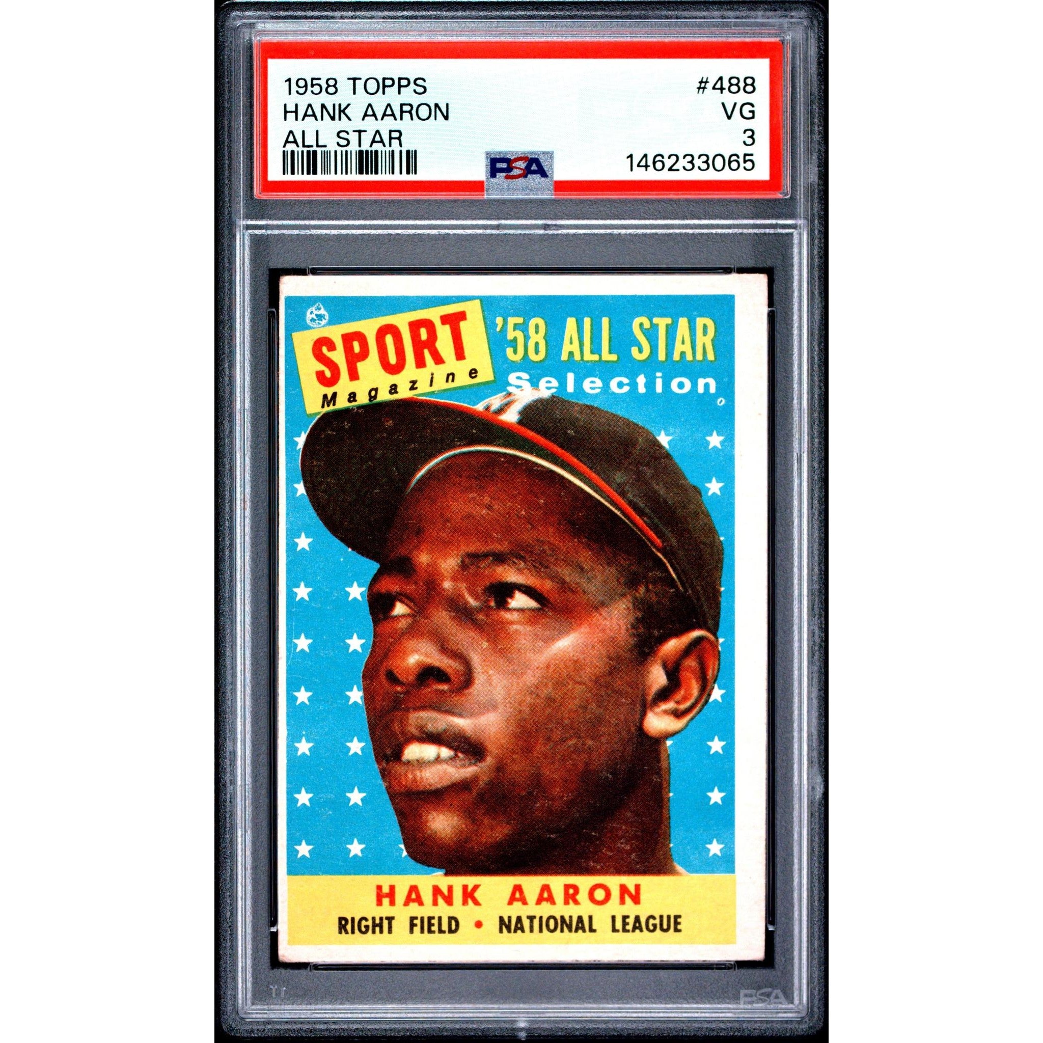 Hank Aaron 1958 Topps All Star #488 PSA 3