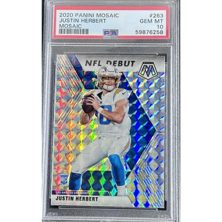 Justin Herbert 2020 Panini Mosaic – Mosaic #263 PSA 10