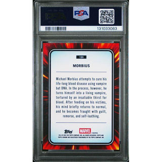 Morbius 2025 Topps Chrome Marvel Blue & Green Shimmer #166 – PSA 8
