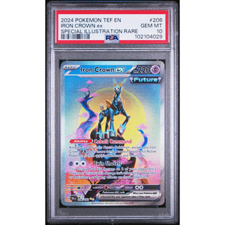 Iron Crown ex 2024 Pokémon TEF EN Special Illustration Rare #206 PSA 10