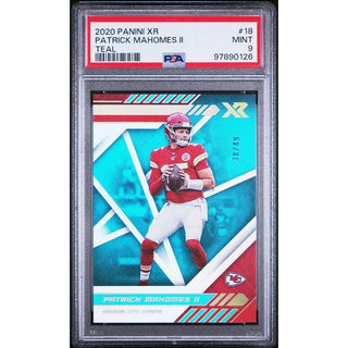 Patrick Mahomes II 2020 Panini XR Teal #18 PSA 9