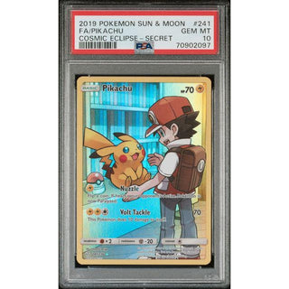 FA/Pikachu – 2019 Pokémon Sun & Moon Cosmic Eclipse Secret #241 PSA 10