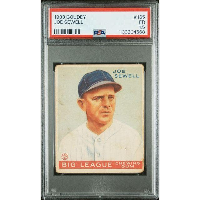 Joe Sewell 1933 Goudey #165 PSA 1.5