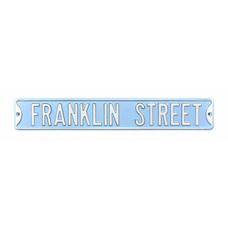 North Carolina Tar Heels Franklin Street 6" x 36" Embossed Steel Street Sign – Official NCAA Wall Décor