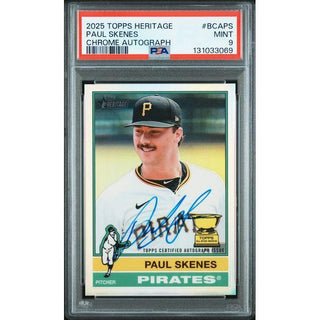 Paul Skenes 2025 Topps Heritage Chrome Autograph #BCAPS – PSA 9