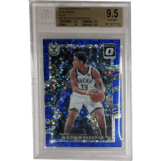 Malcolm Brogdon: 2017-18 Donruss Optic Fast Break Blue #83 Beckett 9.5