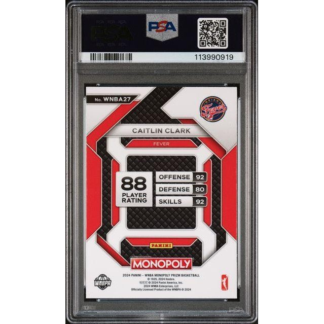 Caitlin Clark 2024 Prizm Monopoly WNBA Insert #27 PSA 10