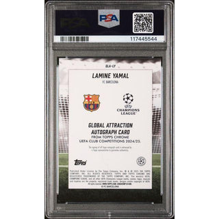 Lamine Yamal 2024-25 Topps Chrome UCC Global Attraction Refractor #AU-ORG PSA 9