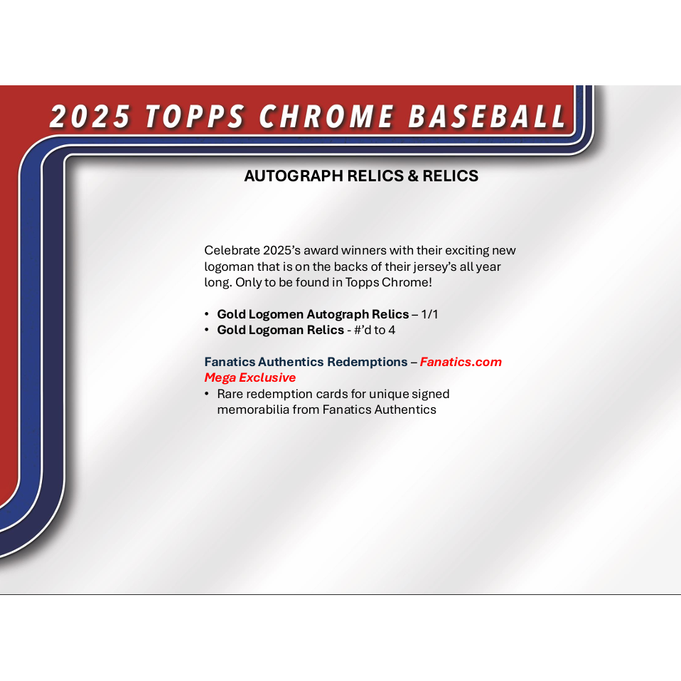 2025 Topps Chrome Baseball Jumbo Box