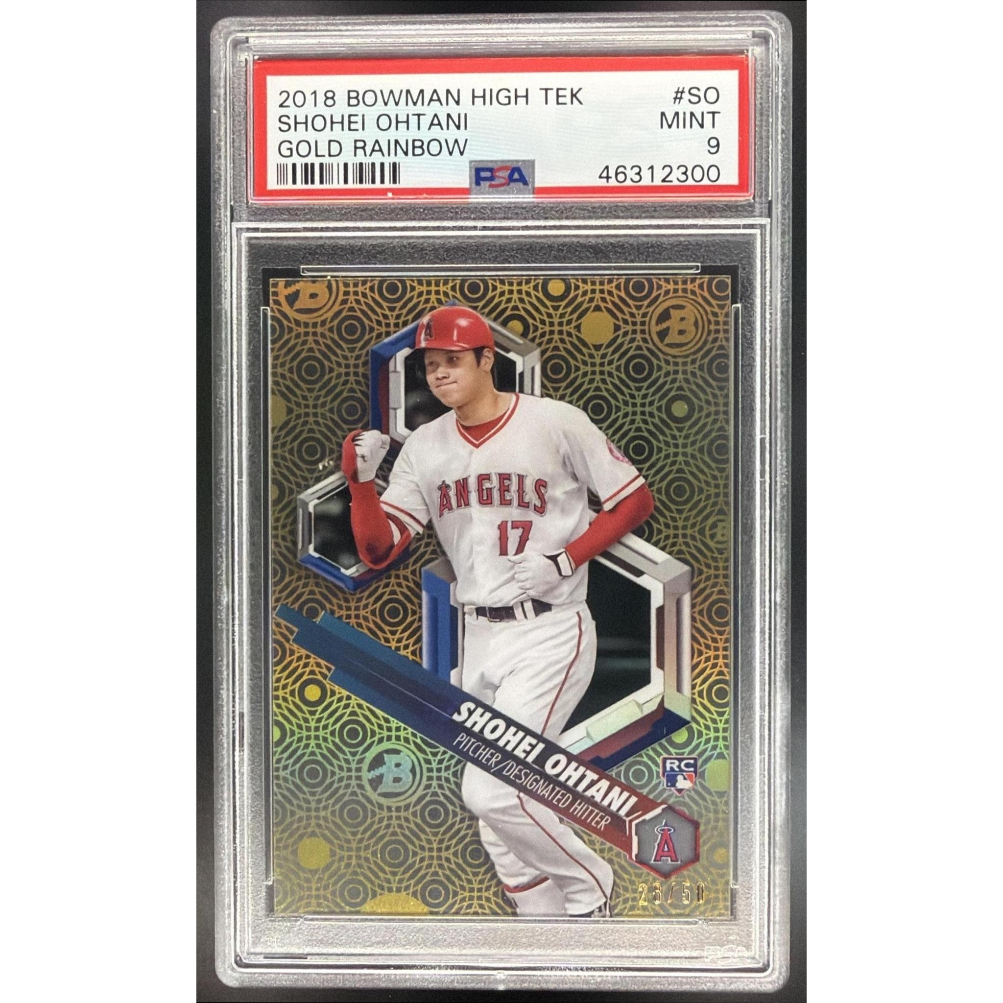 Shohei Ohtani 2018 Bowman High Tek Gold Rainbow #SO PSA 9