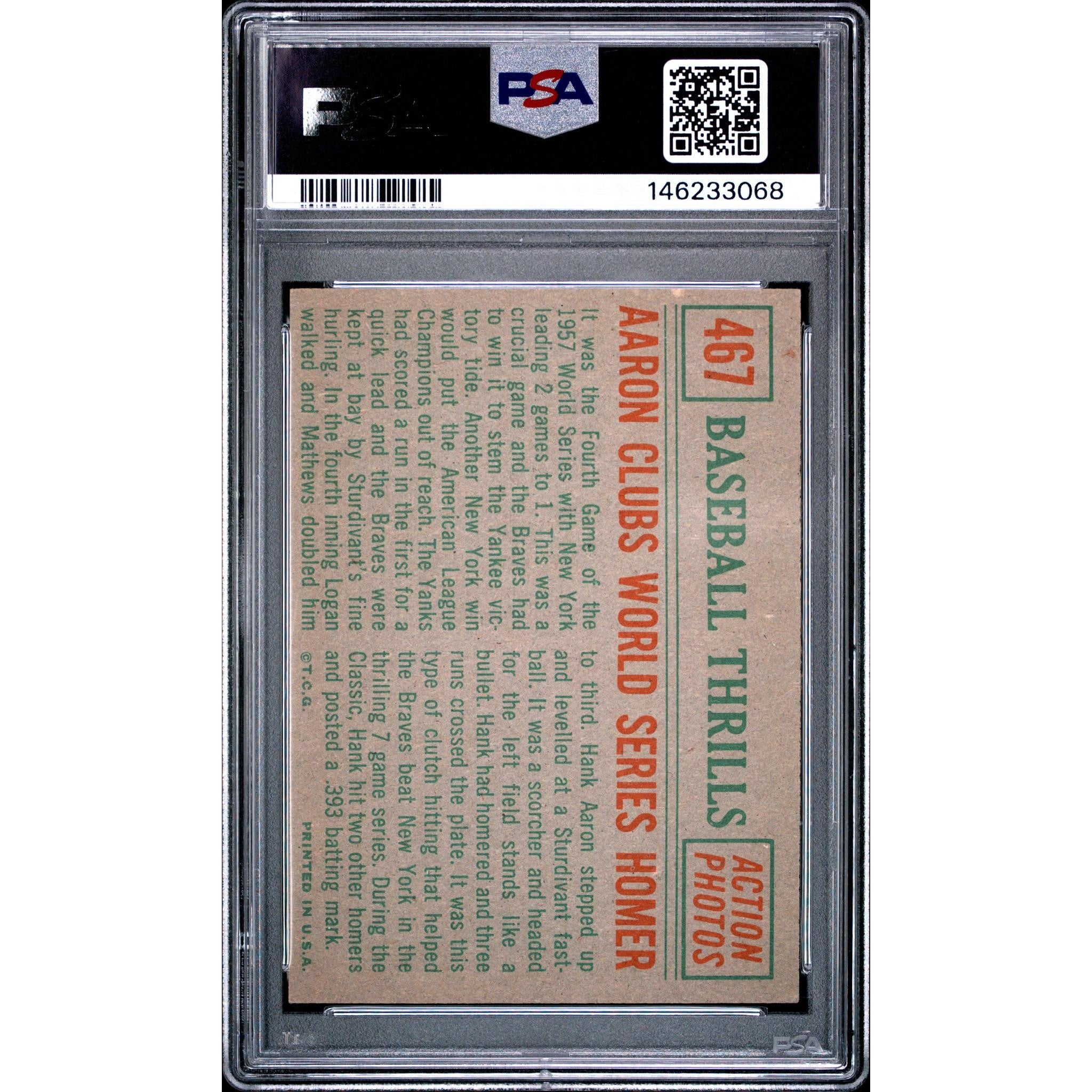 Aaron Clubs World Series homer 1959 Topps #467 PSA 6