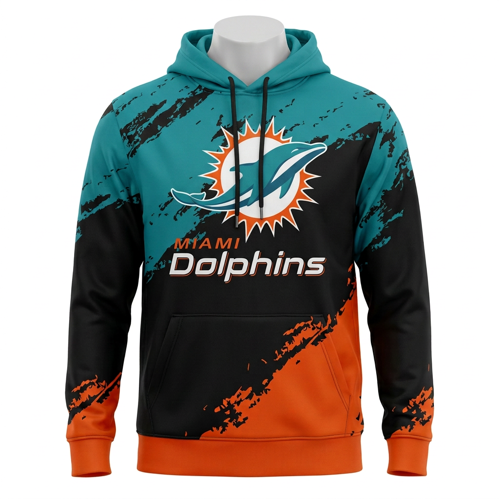 Miami Dolphins Triple Threat Hoodie Officially Licensed