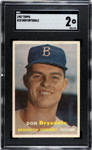 Don Drysdale 1957 Topps #18 SGC 2