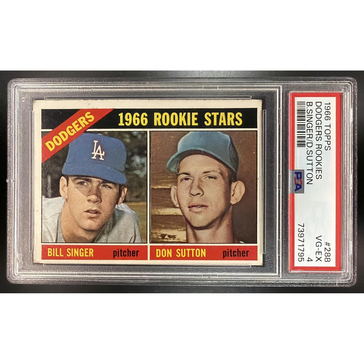 1966 Topps Baseball Bill Singer, Don Sutton 1966 Rookie Stars #288 PSA 4