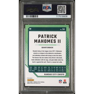 2024 Donruss Optic Patrick Mahomes II Fire #94 Mint 9