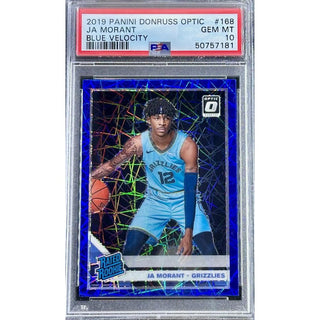 Ja Morant 2019 Panini Donruss Optic Blue Velocity #168 PSA 10